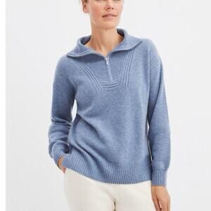 Haven well within Cashmere Half-Zip Pullover blue size large